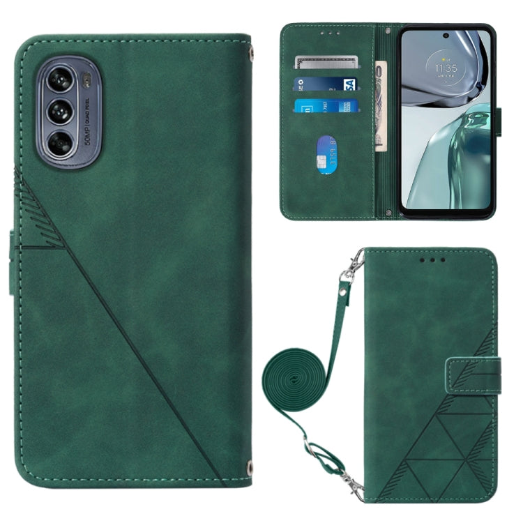 For Motorola Moto G62 5G Crossbody 3D Embossed Flip Leather Phone Case