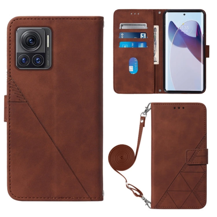For Motorola Moto X30 Pro 5G Crossbody 3D Embossed Flip Leather Phone Case