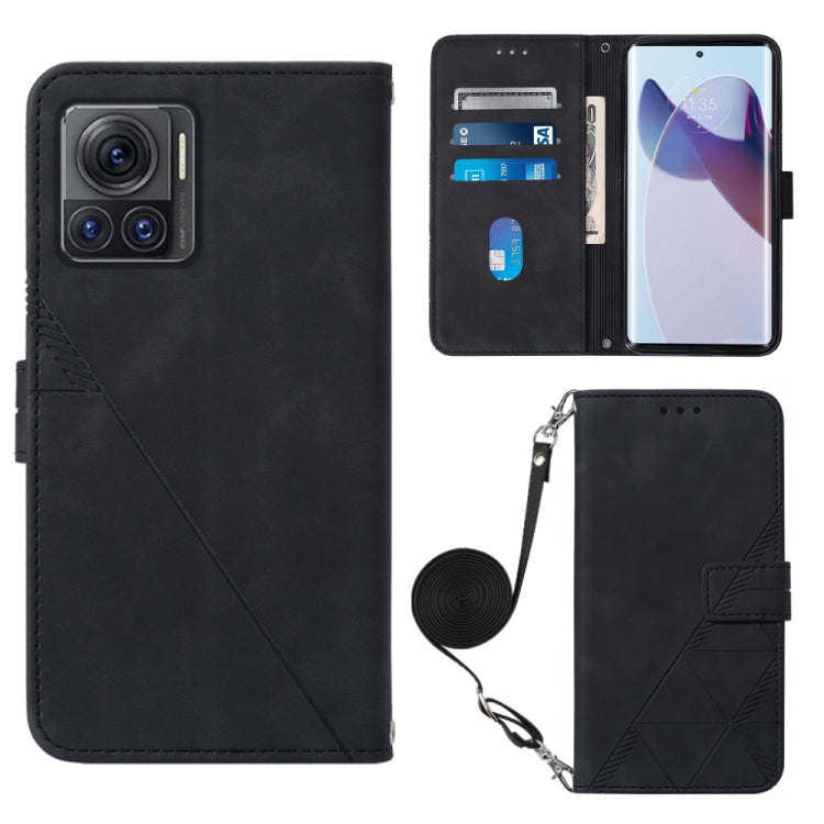 For Motorola Moto X30 Pro 5G Crossbody 3D Embossed Flip Leather Phone Case