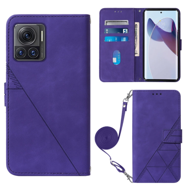 For Motorola Moto X30 Pro 5G Crossbody 3D Embossed Flip Leather Phone Case