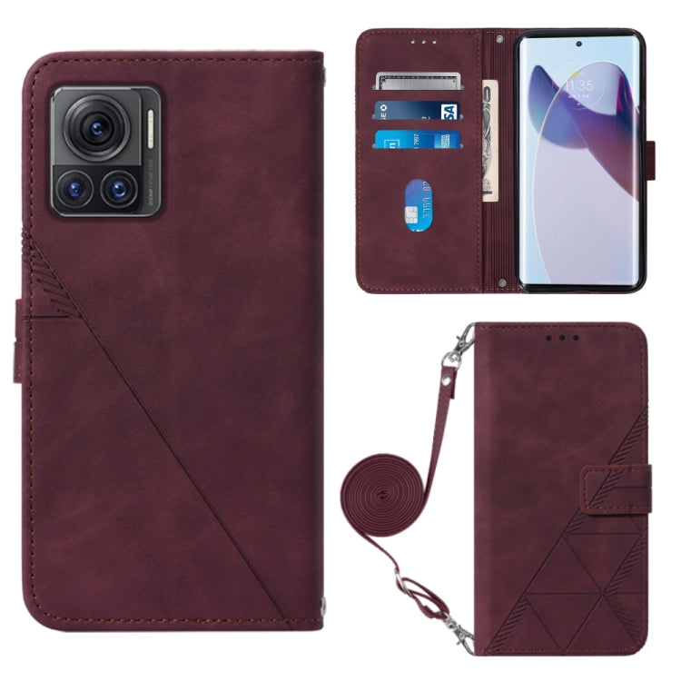 For Motorola Moto X30 Pro 5G Crossbody 3D Embossed Flip Leather Phone Case