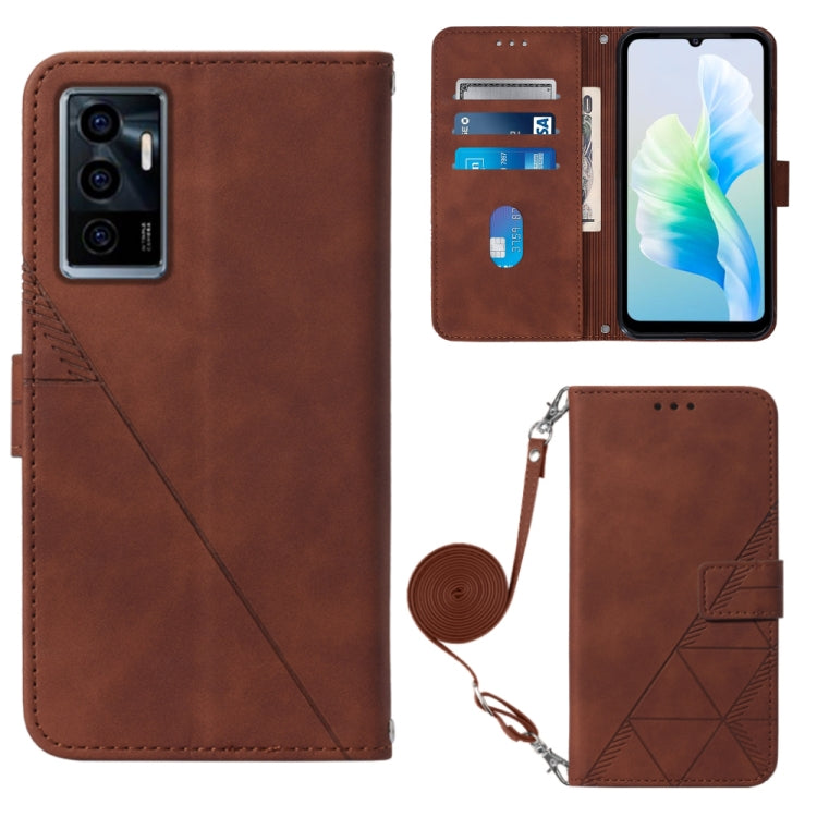 For vivo S10e 5G / V23e 4G&5G /Y75 4G Crossbody 3D Embossed Flip Leather Phone Case