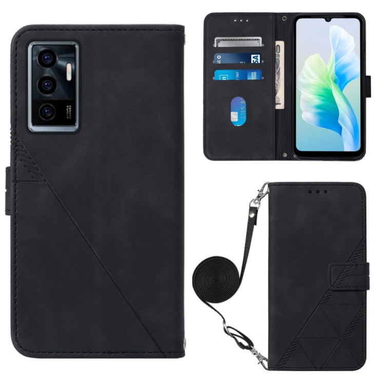 For vivo S10e 5G / V23e 4G&5G /Y75 4G Crossbody 3D Embossed Flip Leather Phone Case