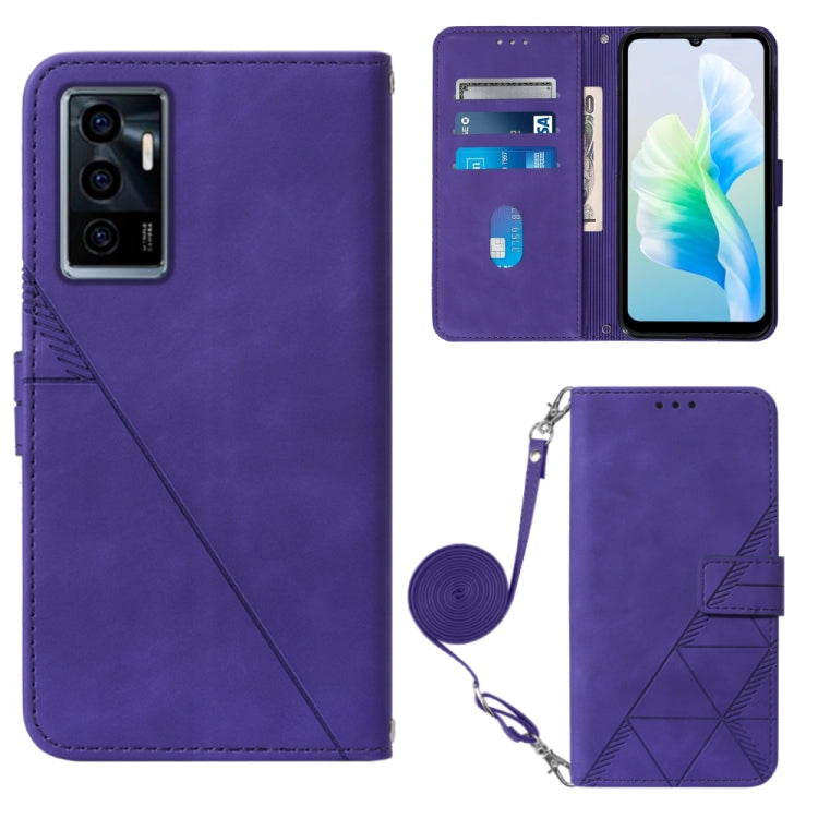 For vivo S10e 5G / V23e 4G&5G /Y75 4G Crossbody 3D Embossed Flip Leather Phone Case