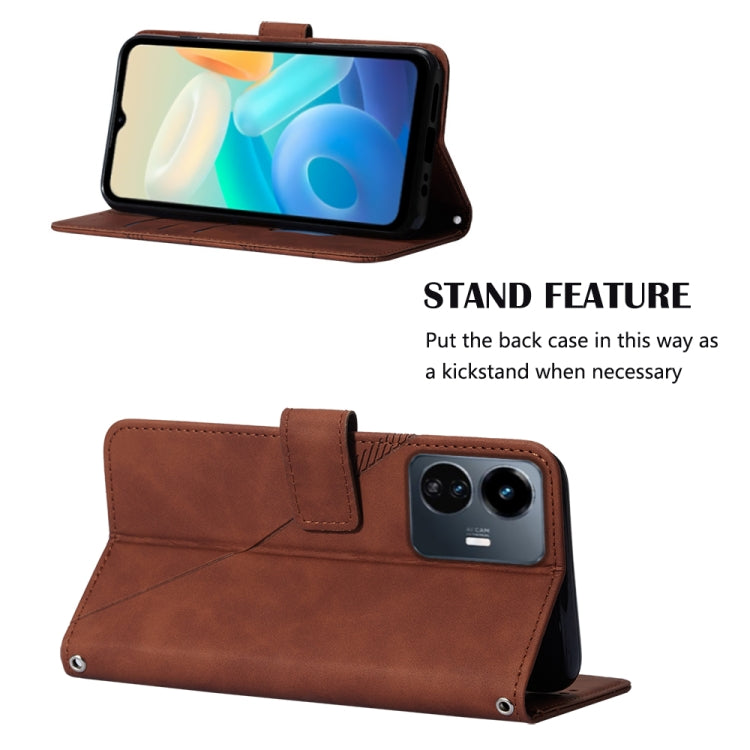 For vivo Y77 5G Crossbody 3D Embossed Flip Leather Phone Case