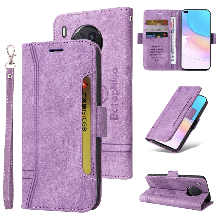 For Huawei nova 8i BETOPNICE Dual-side Buckle Leather Phone Case