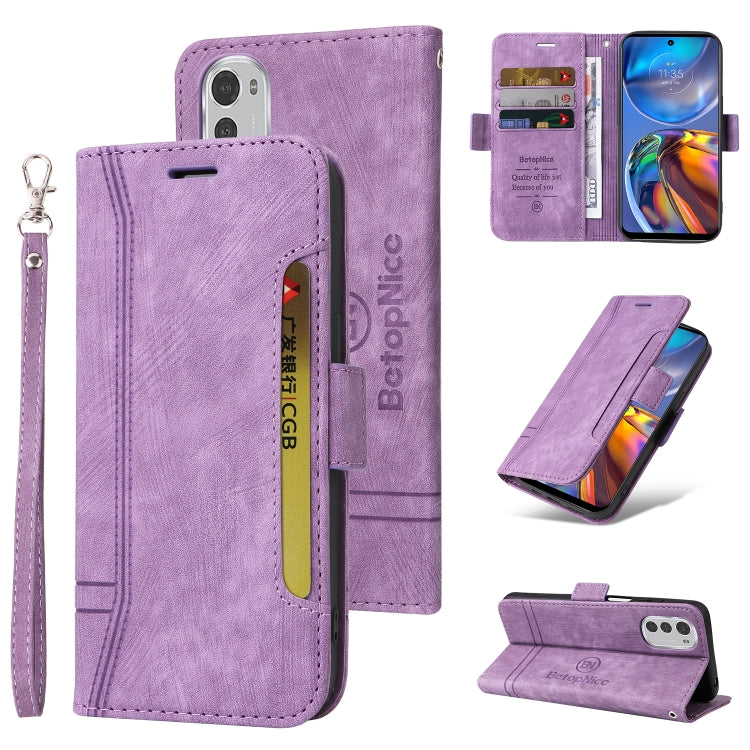 For Motorola Moto E32 BETOPNICE Dual-side Buckle Leather Phone Case