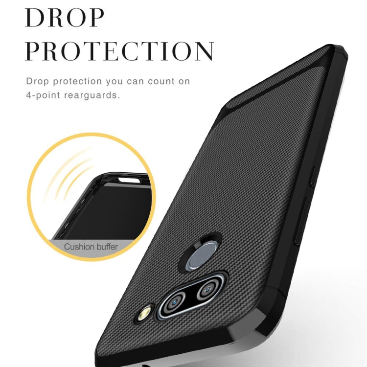 For LG G8 ThinQ Carbon Fiber Texture Shockproof TPU Protective Case