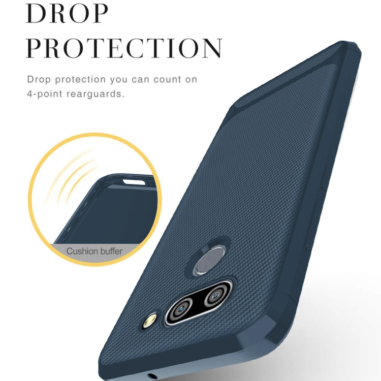 For LG G8 ThinQ Carbon Fiber Texture Shockproof TPU Protective Case