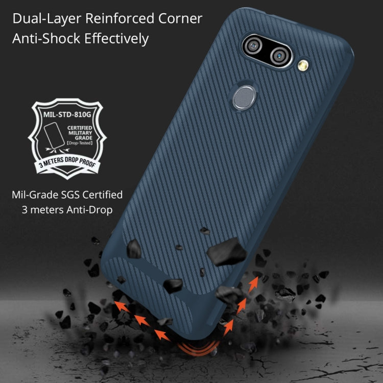 For LG G8 ThinQ Carbon Fiber Texture Shockproof TPU Protective Case