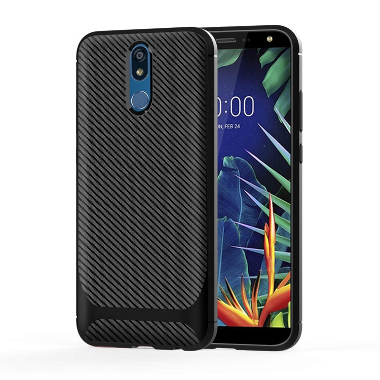 For LG K40 / K12 Plus Carbon Fiber Texture Shockproof TPU Protective Case