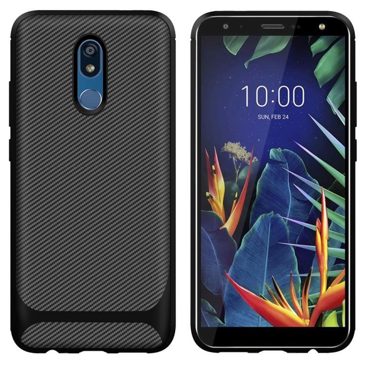 For LG K40 / K12 Plus Carbon Fiber Texture Shockproof TPU Protective Case