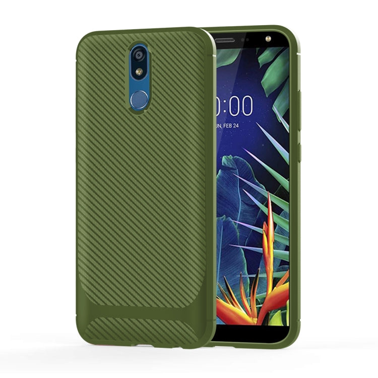 For LG K40 / K12 Plus Carbon Fiber Texture Shockproof TPU Protective Case
