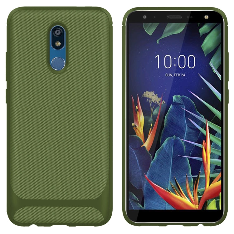 For LG K40 / K12 Plus Carbon Fiber Texture Shockproof TPU Protective Case