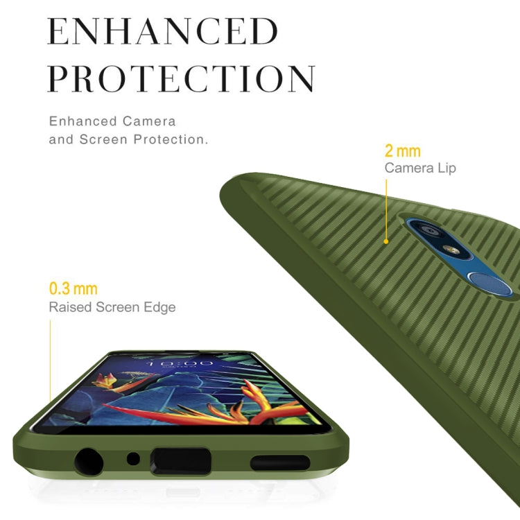 For LG K40 / K12 Plus Carbon Fiber Texture Shockproof TPU Protective Case