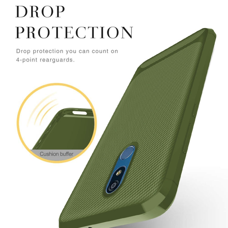 For LG K40 / K12 Plus Carbon Fiber Texture Shockproof TPU Protective Case