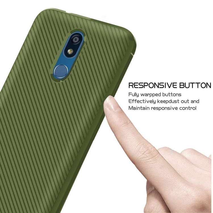 For LG K40 / K12 Plus Carbon Fiber Texture Shockproof TPU Protective Case