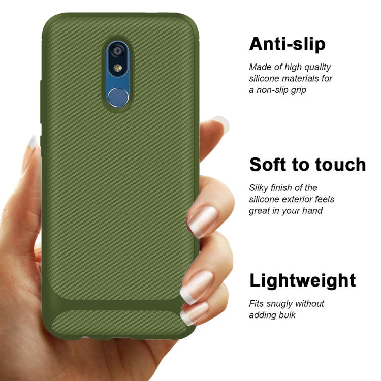 For LG K40 / K12 Plus Carbon Fiber Texture Shockproof TPU Protective Case