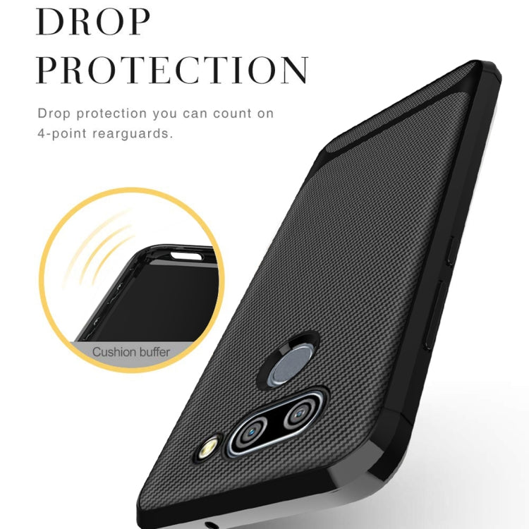 For LG K50 Carbon Fiber Texture Shockproof TPU Protective Case