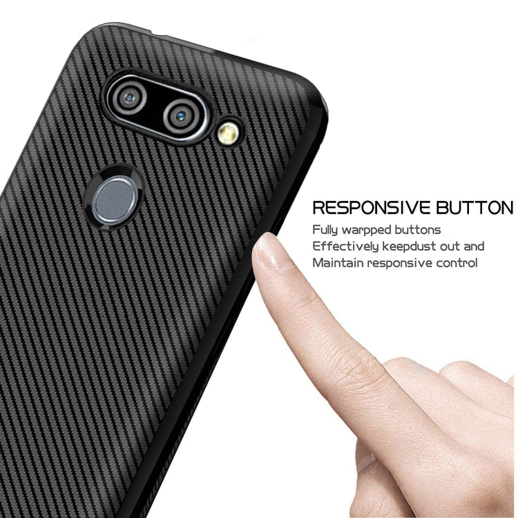 For LG K50 Carbon Fiber Texture Shockproof TPU Protective Case