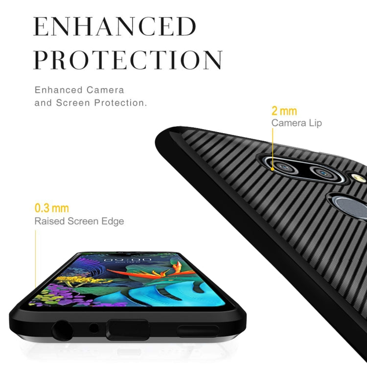 For LG K50 Carbon Fiber Texture Shockproof TPU Protective Case