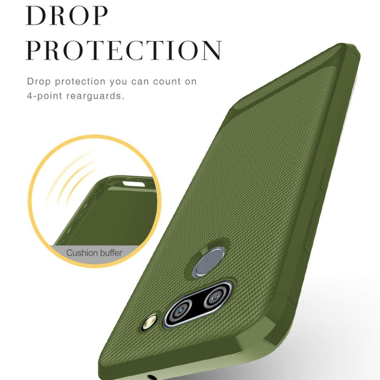 For LG K50 Carbon Fiber Texture Shockproof TPU Protective Case