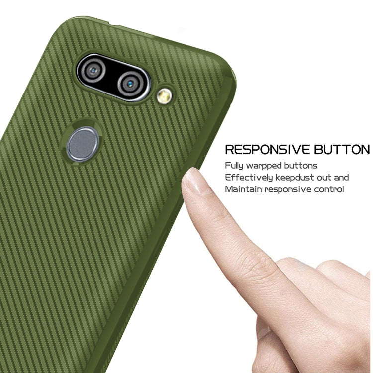 For LG K50 Carbon Fiber Texture Shockproof TPU Protective Case