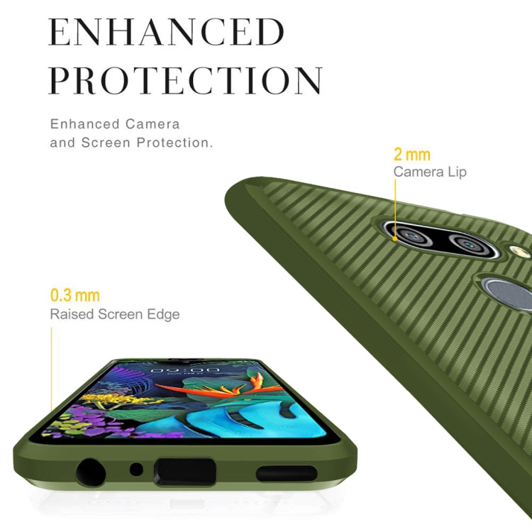 For LG K50 Carbon Fiber Texture Shockproof TPU Protective Case