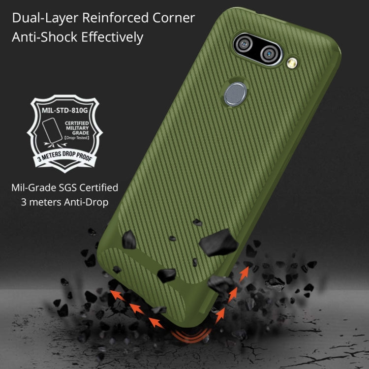 For LG K50 Carbon Fiber Texture Shockproof TPU Protective Case