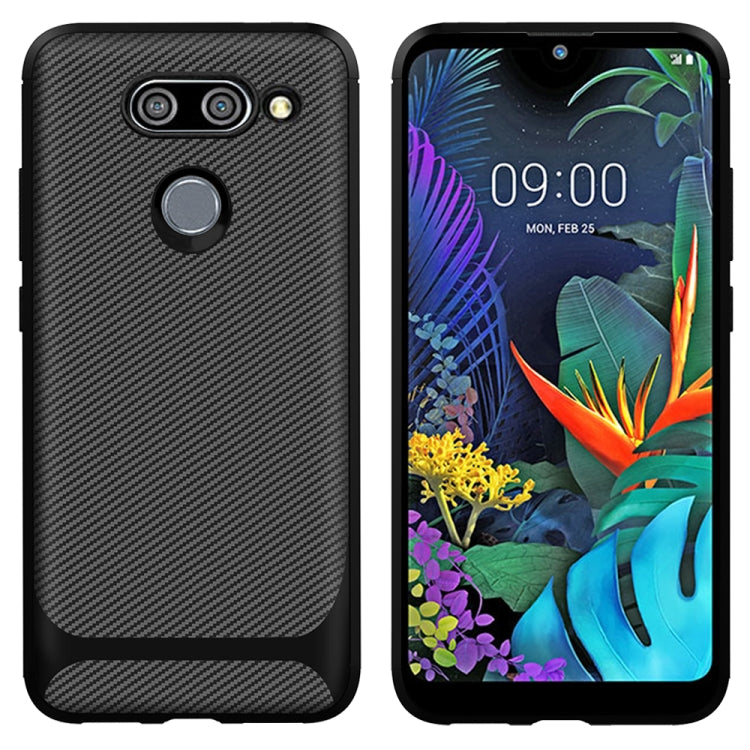 For LG Q60 Carbon Fiber Texture Shockproof TPU Protective Case