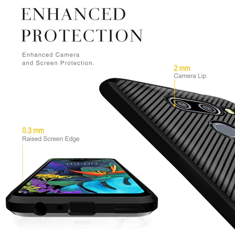 For LG Q60 Carbon Fiber Texture Shockproof TPU Protective Case