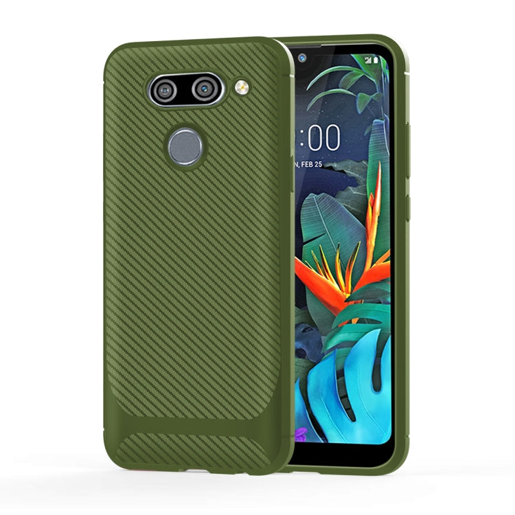 For LG Q60 Carbon Fiber Texture Shockproof TPU Protective Case