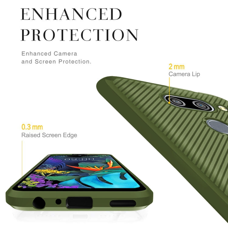 For LG Q60 Carbon Fiber Texture Shockproof TPU Protective Case