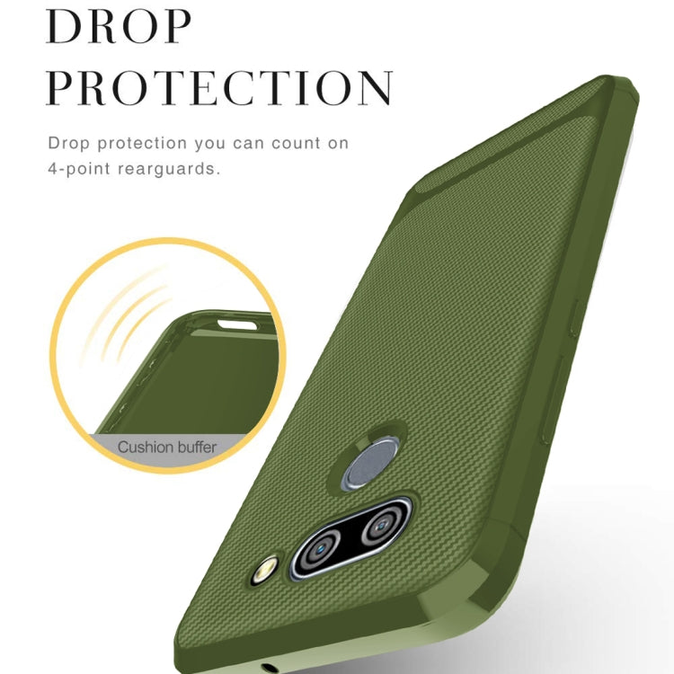 For LG Q60 Carbon Fiber Texture Shockproof TPU Protective Case