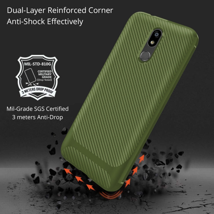 For LG Stylo 5 Carbon Fiber Texture Shockproof TPU Protective Case