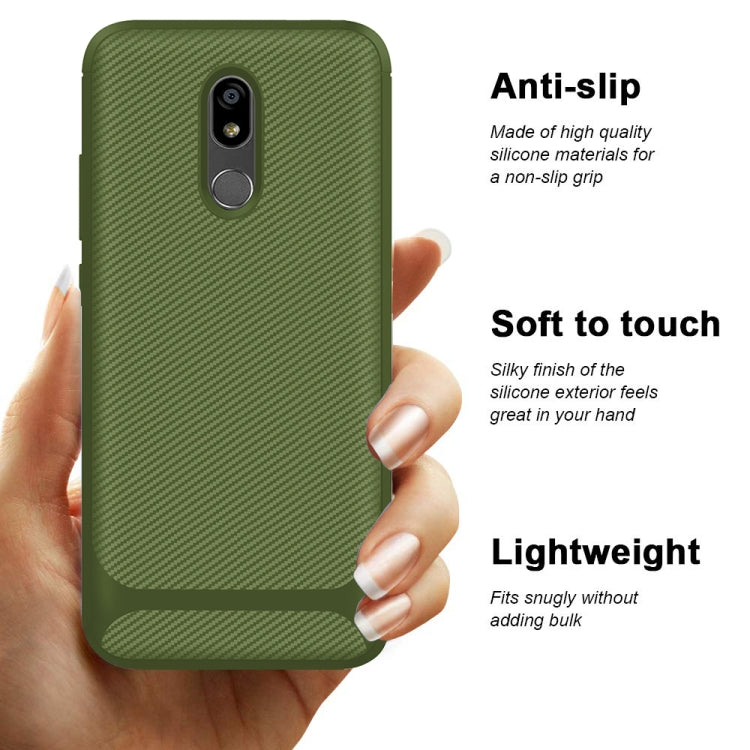 For LG Stylo 5 Carbon Fiber Texture Shockproof TPU Protective Case