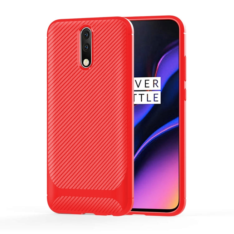 For OnePlus 6T / OnePlus 6T 5G Carbon Fiber Texture Shockproof TPU Protective Case