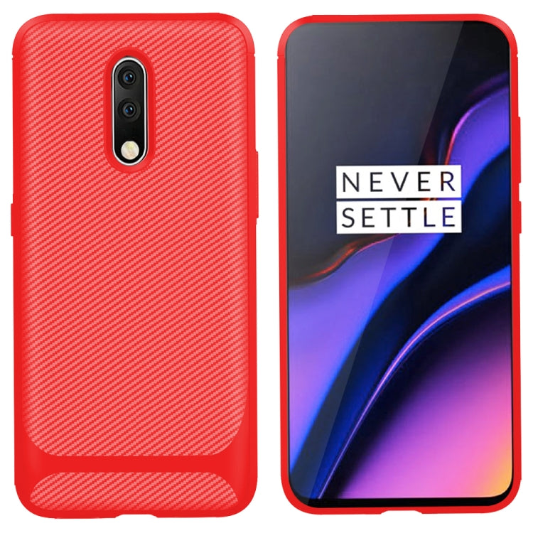For OnePlus 6T / OnePlus 6T 5G Carbon Fiber Texture Shockproof TPU Protective Case