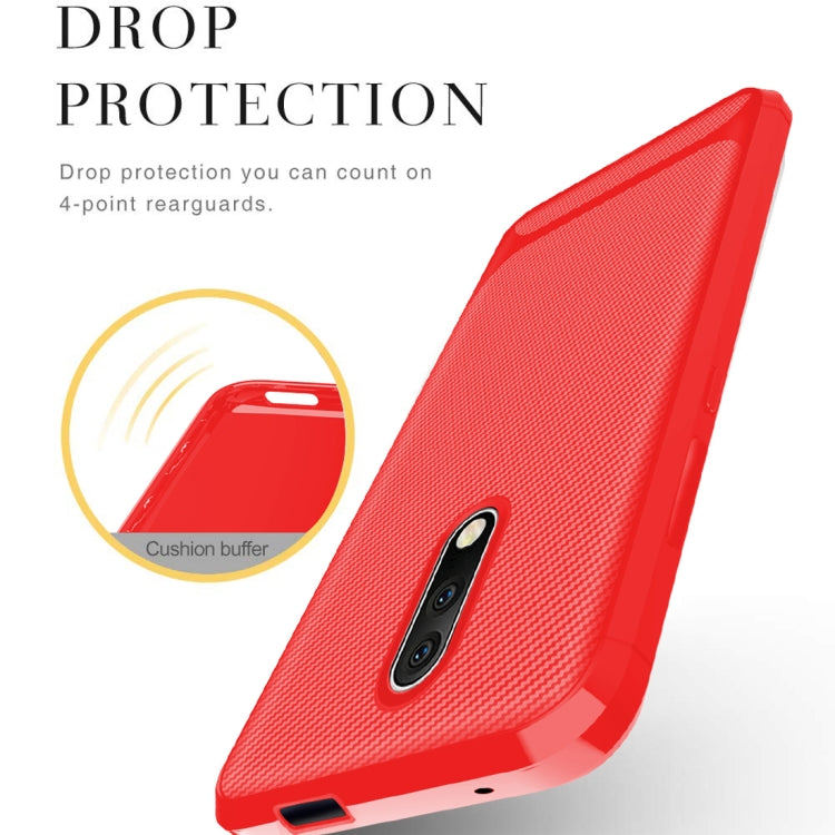 For OnePlus 6T / OnePlus 6T 5G Carbon Fiber Texture Shockproof TPU Protective Case