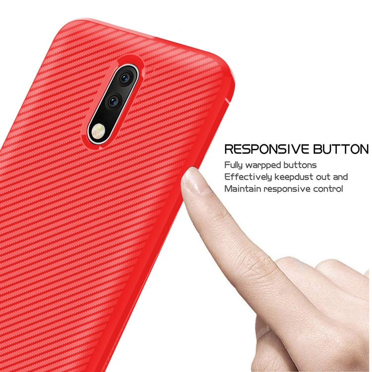 For OnePlus 6T / OnePlus 6T 5G Carbon Fiber Texture Shockproof TPU Protective Case