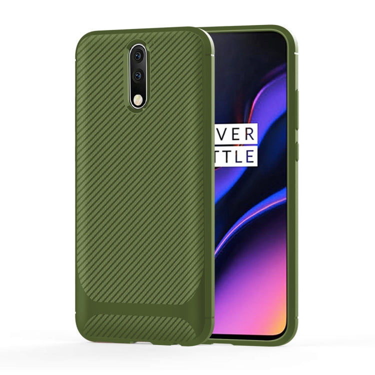 For OnePlus 6T / OnePlus 6T 5G Carbon Fiber Texture Shockproof TPU Protective Case