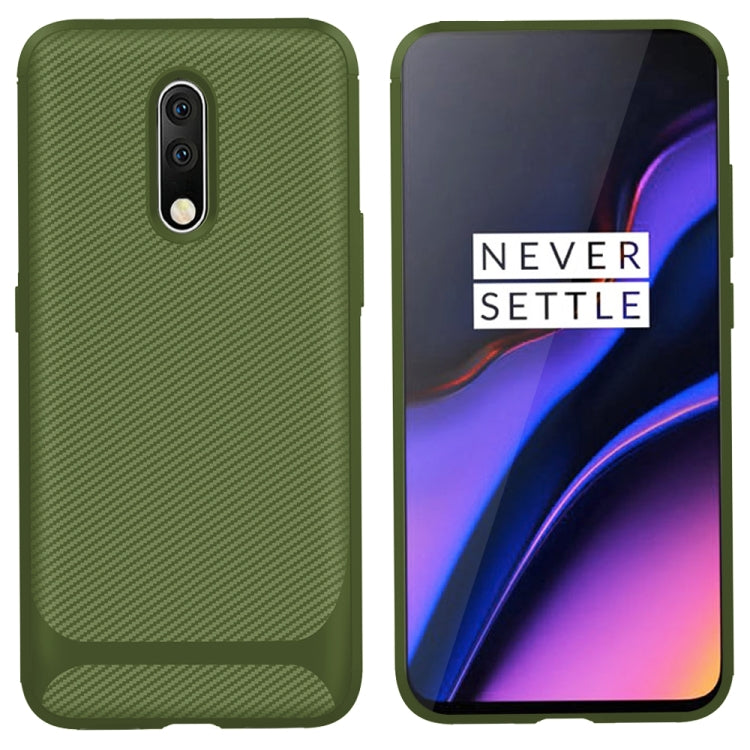 For OnePlus 6T / OnePlus 6T 5G Carbon Fiber Texture Shockproof TPU Protective Case