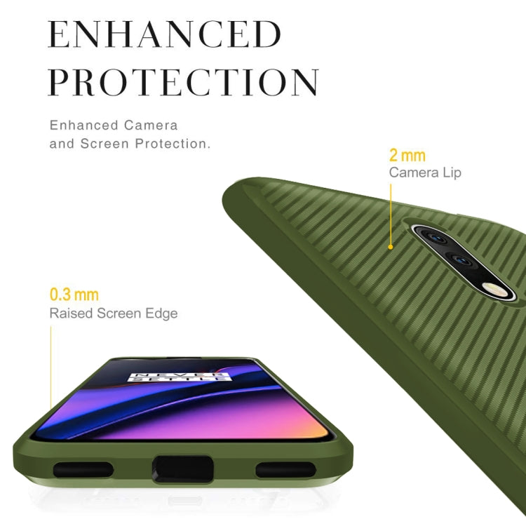 For OnePlus 6T / OnePlus 6T 5G Carbon Fiber Texture Shockproof TPU Protective Case