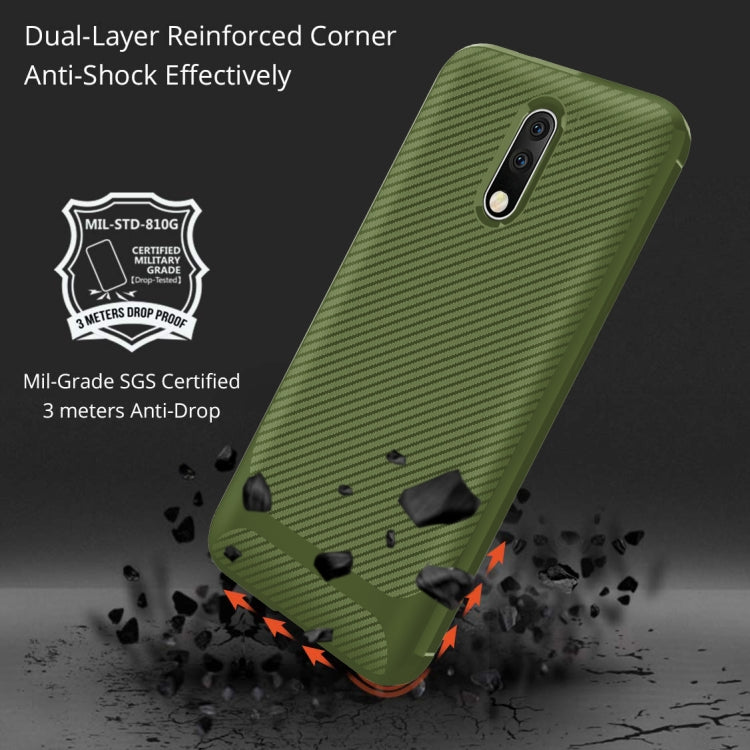 For OnePlus 6T / OnePlus 6T 5G Carbon Fiber Texture Shockproof TPU Protective Case