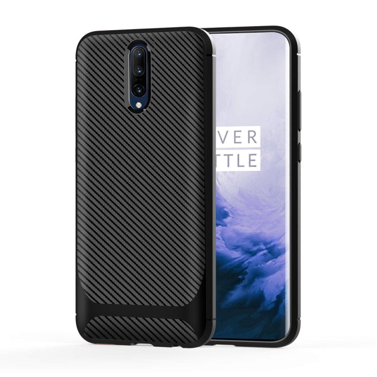 For OnePlus 7T Pro Carbon Fiber Texture Shockproof TPU Protective Case