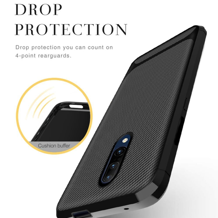 For OnePlus 7T Pro Carbon Fiber Texture Shockproof TPU Protective Case