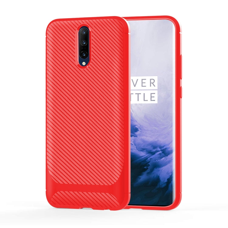 For OnePlus 7T Pro Carbon Fiber Texture Shockproof TPU Protective Case