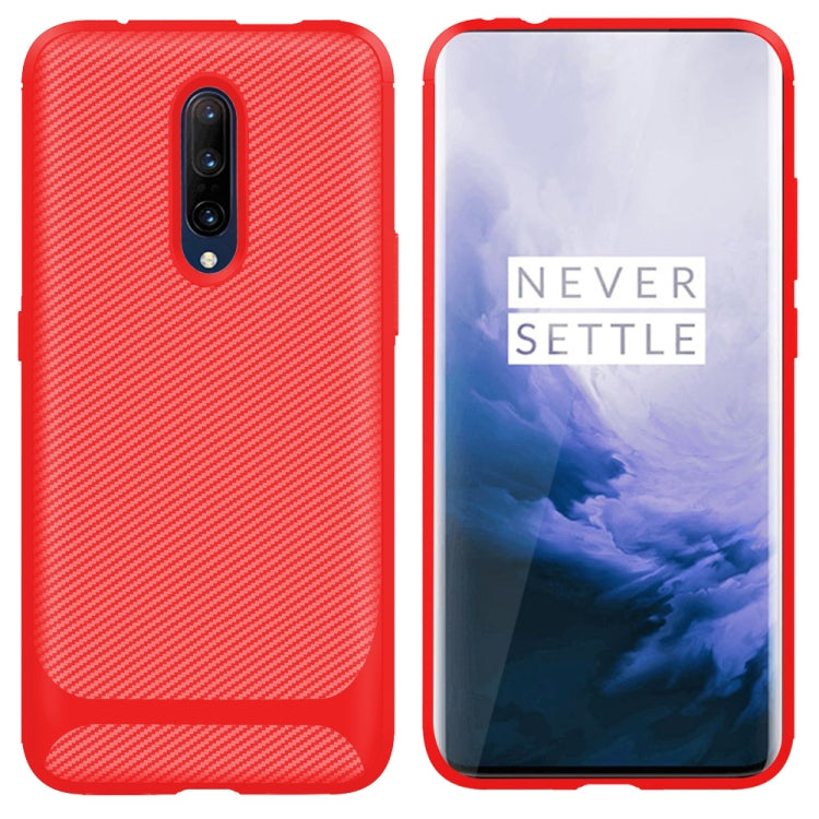For OnePlus 7T Pro Carbon Fiber Texture Shockproof TPU Protective Case