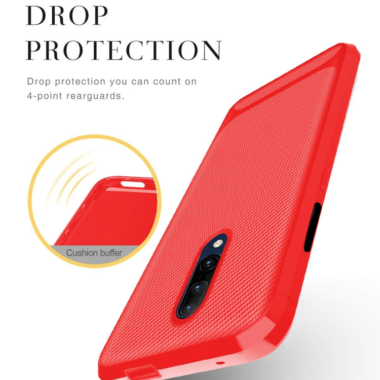 For OnePlus 7T Pro Carbon Fiber Texture Shockproof TPU Protective Case