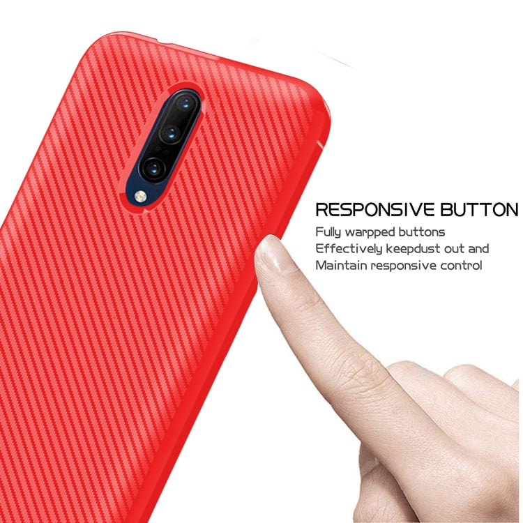 For OnePlus 7T Pro Carbon Fiber Texture Shockproof TPU Protective Case